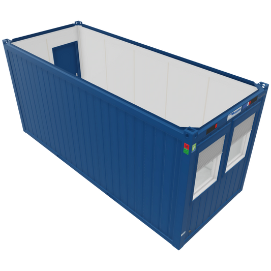 20ft Bürocontainer in Blau für Büroanwendungen