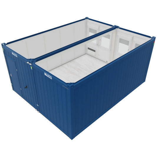 Bürocontainer Duonanlage in Blau