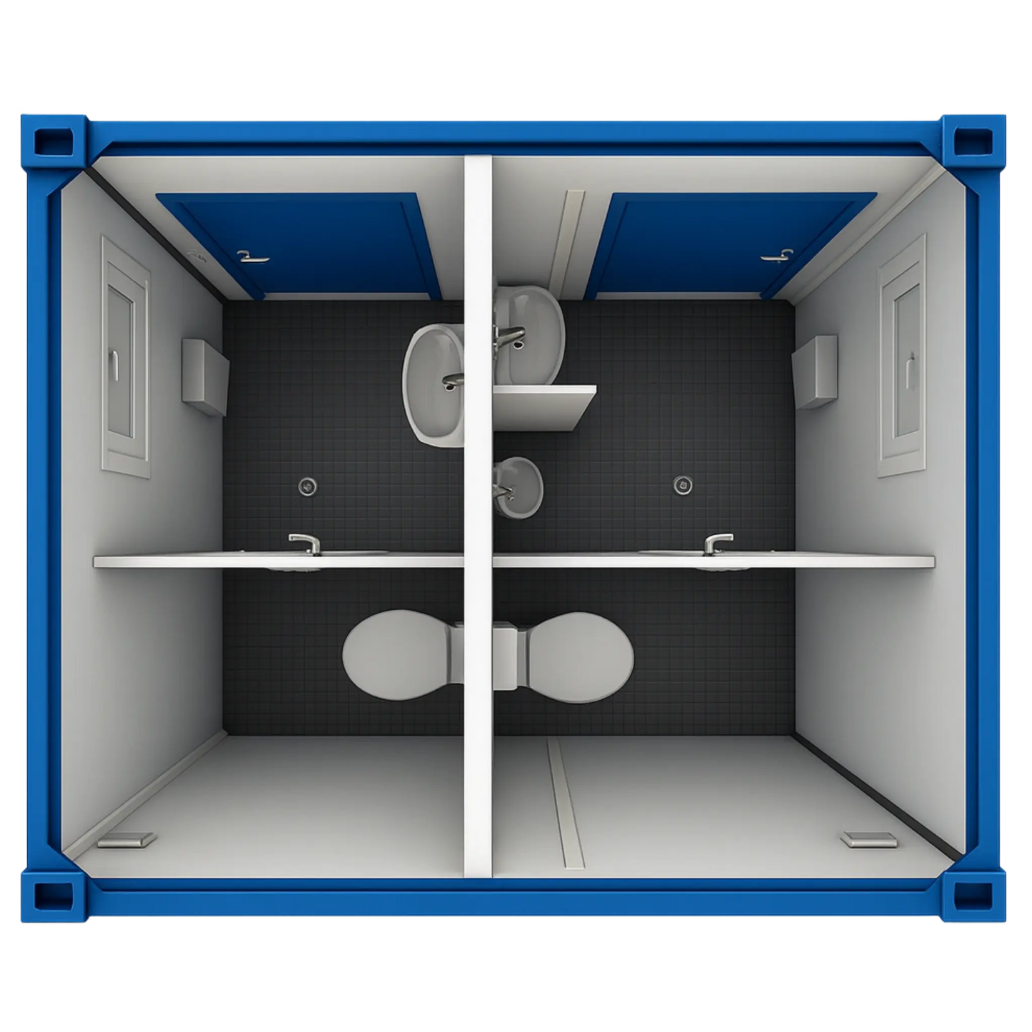 10' Sanitärcontainer Damen/Herren (WC-Container)