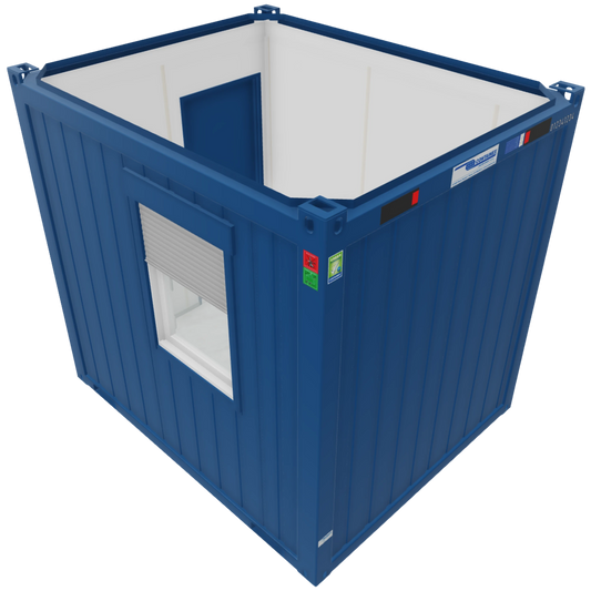 10ft Bürocontainer in Blau als kompakte Büroeinheit