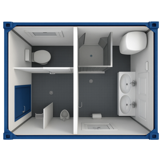 10' Sanitärcontainer Dusche (WC + Duschkabine)