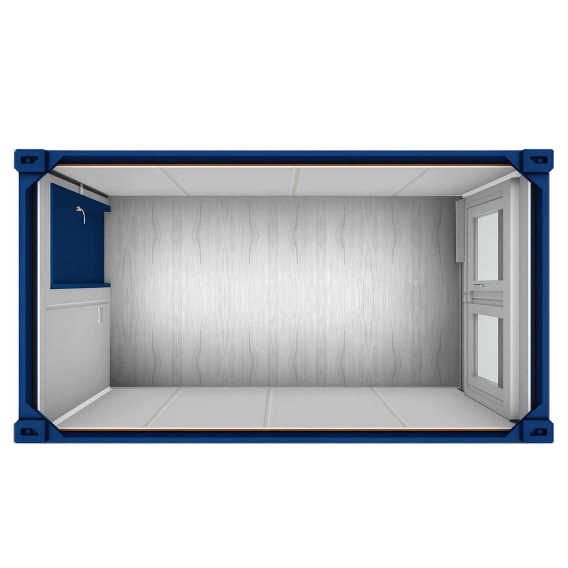 Draufsicht eines 16ft Bürocontainers