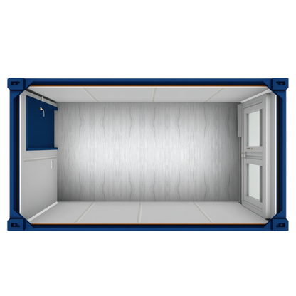 Draufsicht eines 16ft Bürocontainers
