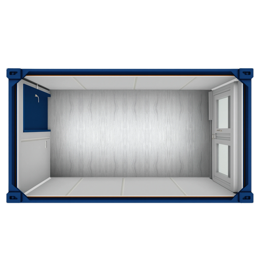 Draufsicht eines 16ft Bürocontainers