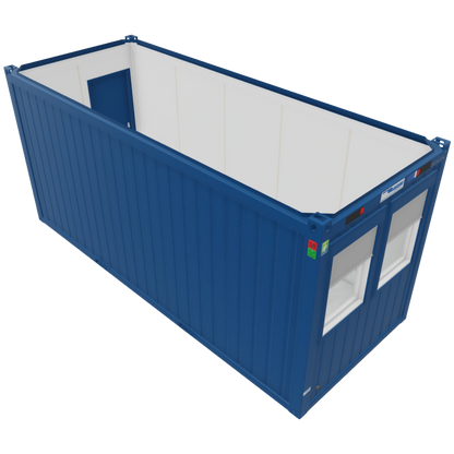 20ft Bürocontainer in Blau für Büroanwendungen