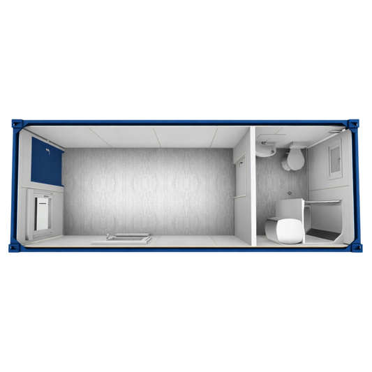 20' Bürocontainer mit Dusche & WC | Bauleitercontainer
