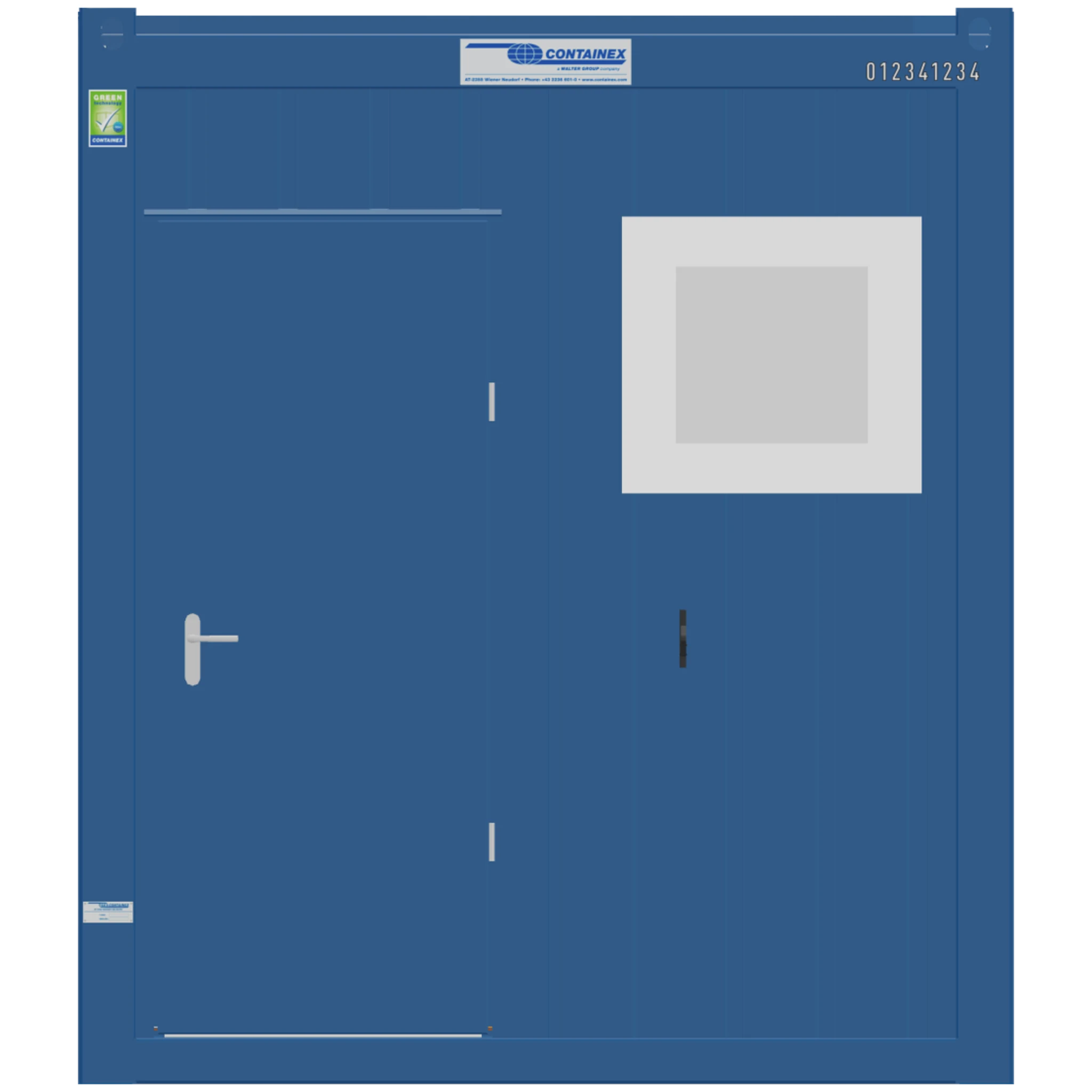 20-Fuß Bürocontainer mit WC-Modul als Außenansicht 