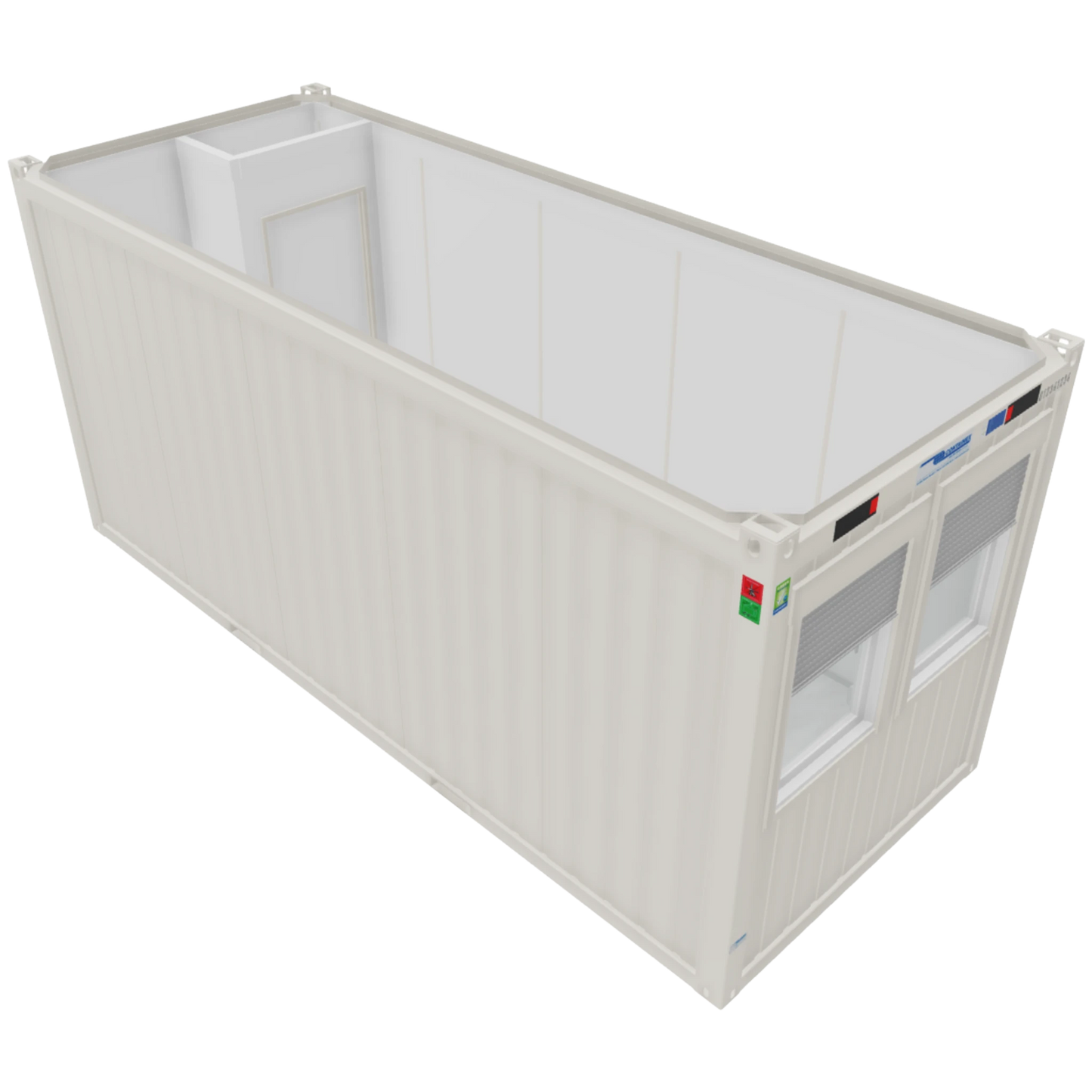 20ft Bürocontainer mit Windfang in Weiß