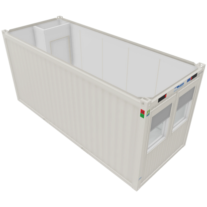 20ft Bürocontainer mit Windfang in Weiß