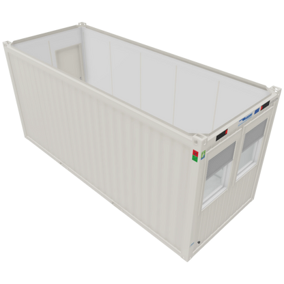 Weißer 20ft Bürocontainer Außenansicht