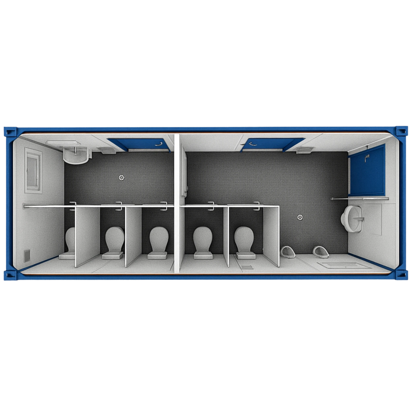 20' Sanitärcontainer Damen/Herren (WC-Container)