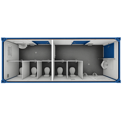 20' Sanitärcontainer Damen/Herren (WC-Container)