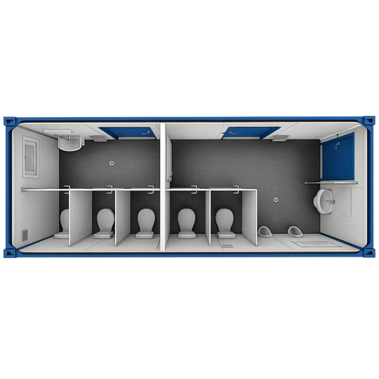 20' Sanitärcontainer Damen/Herren (WC-Container)