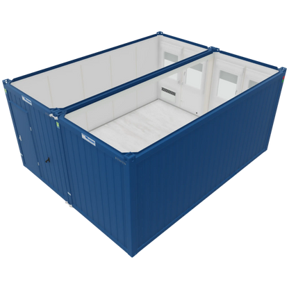 Bürocontainer Duonanlage in Blau
