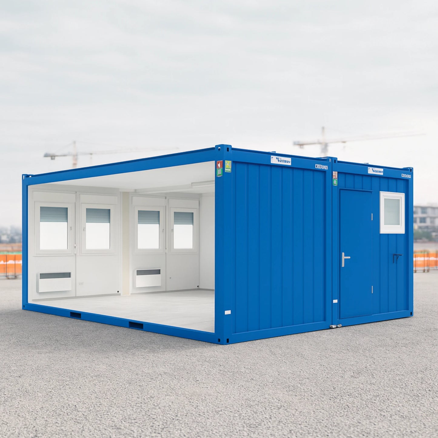 Bürocontainer Duoanlage auf Baustelle