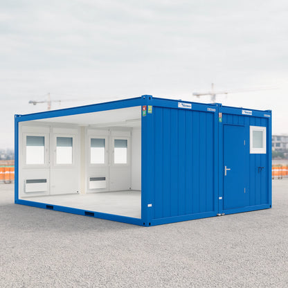 Bürocontainer Duoanlage auf Baustelle