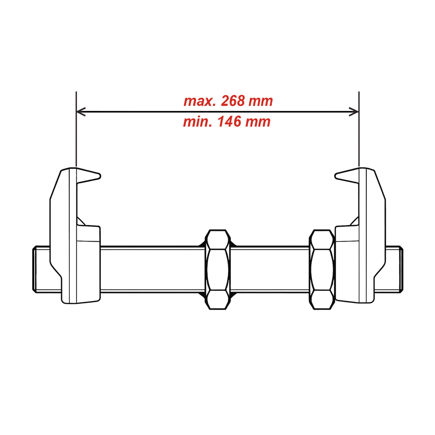 Technische Skizze eines Bridge Fittings zur Containersicherung