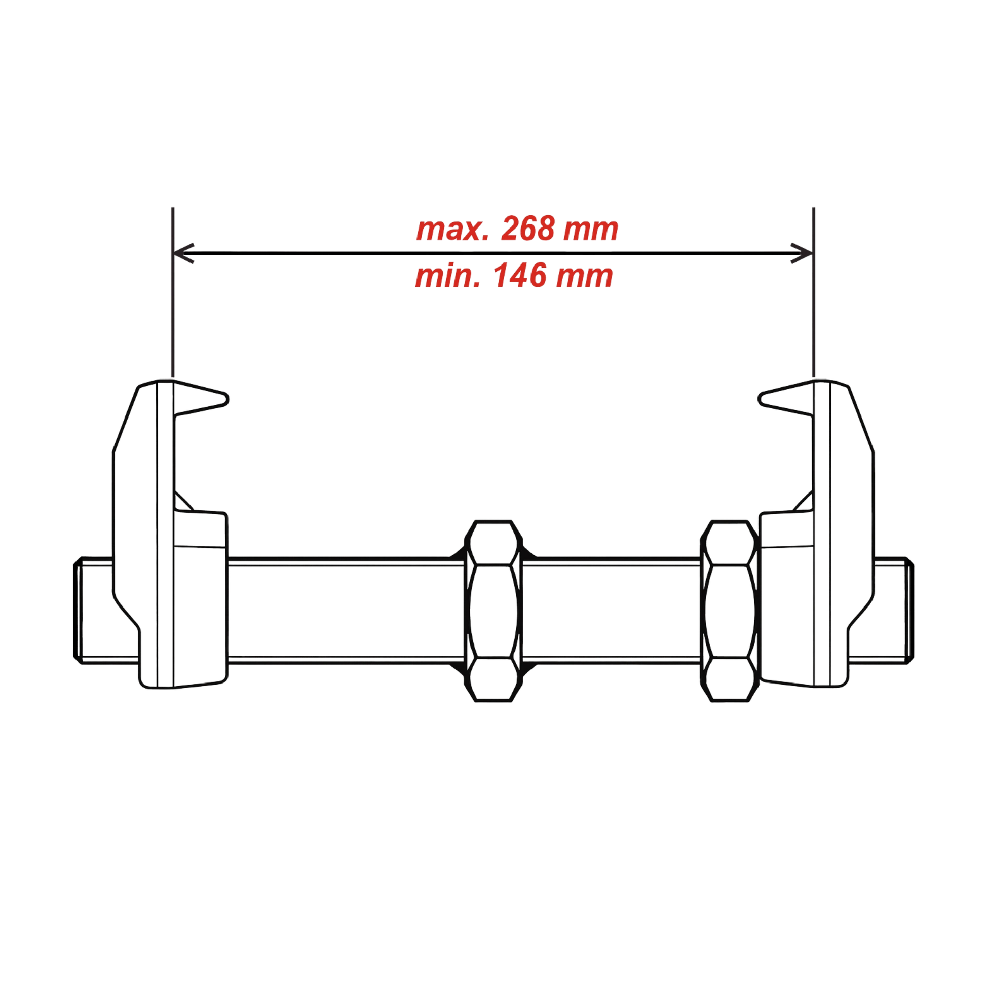 Technische Skizze eines Bridge Fittings zur Containersicherung