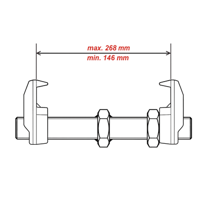 Technische Skizze eines Bridge Fittings zur Containersicherung