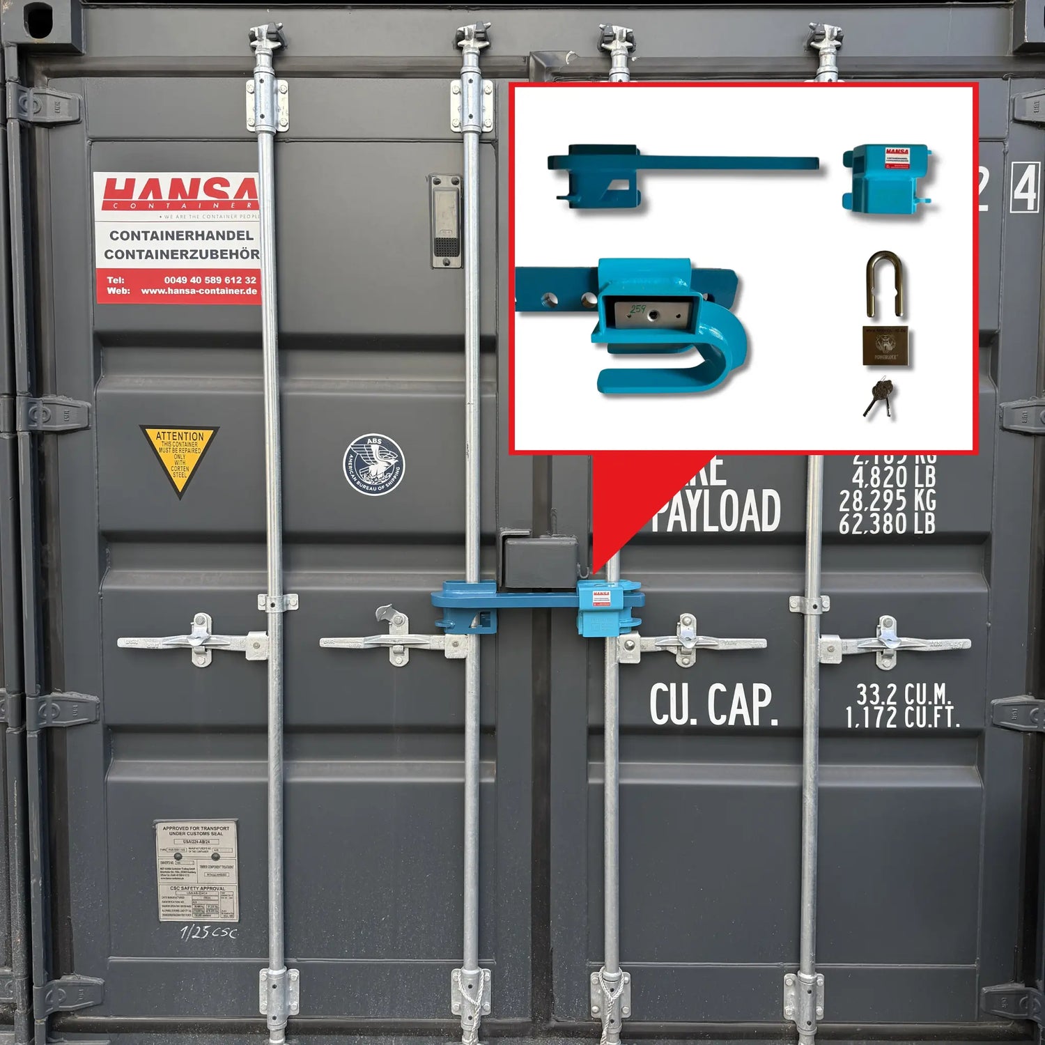 Übersicht über Containerschlösser für Seecontainer