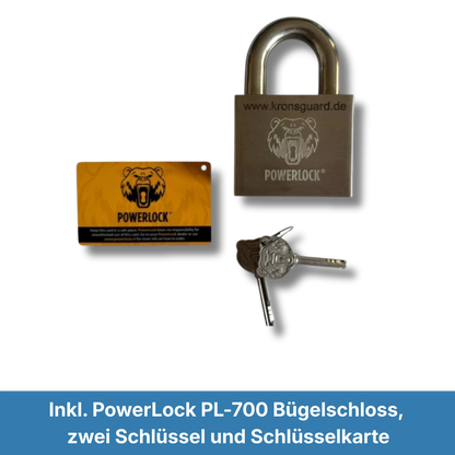 Detailansicht vom Bügelschloss des Containerschlosses ATHENE