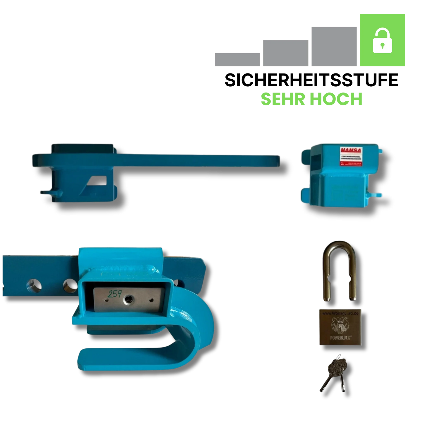 Detailansicht vom Athene Containerschloss