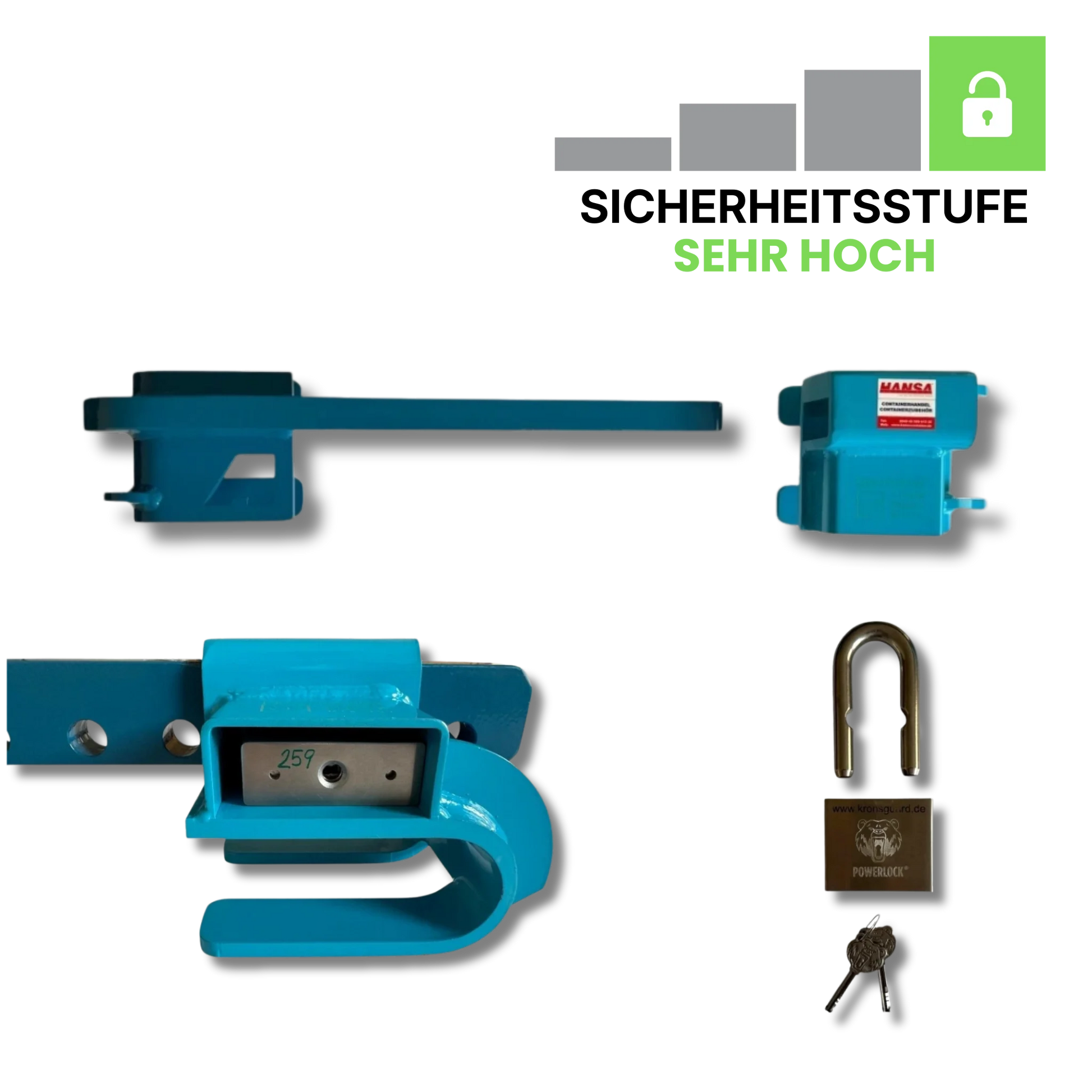 Detailansicht vom Athene Containerschloss