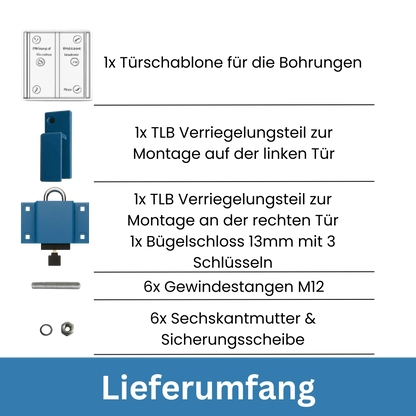 Lieferumfang des Container­schlosses CCT